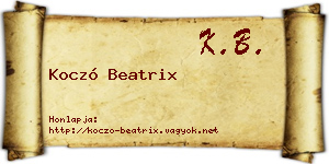 Koczó Beatrix névjegykártya