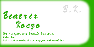beatrix koczo business card