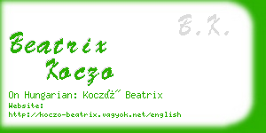 beatrix koczo business card